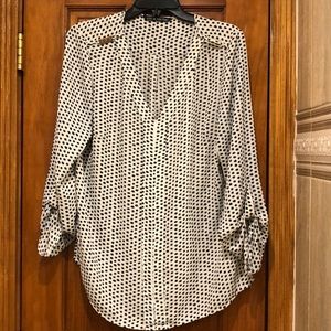 White blouse with black stars